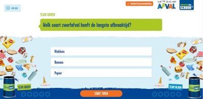 Zwerfafval Battle Quiz in de klas